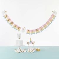 Kate Aspen® Gold Glitter Unicorn Happy Birthday Party Décor Kit