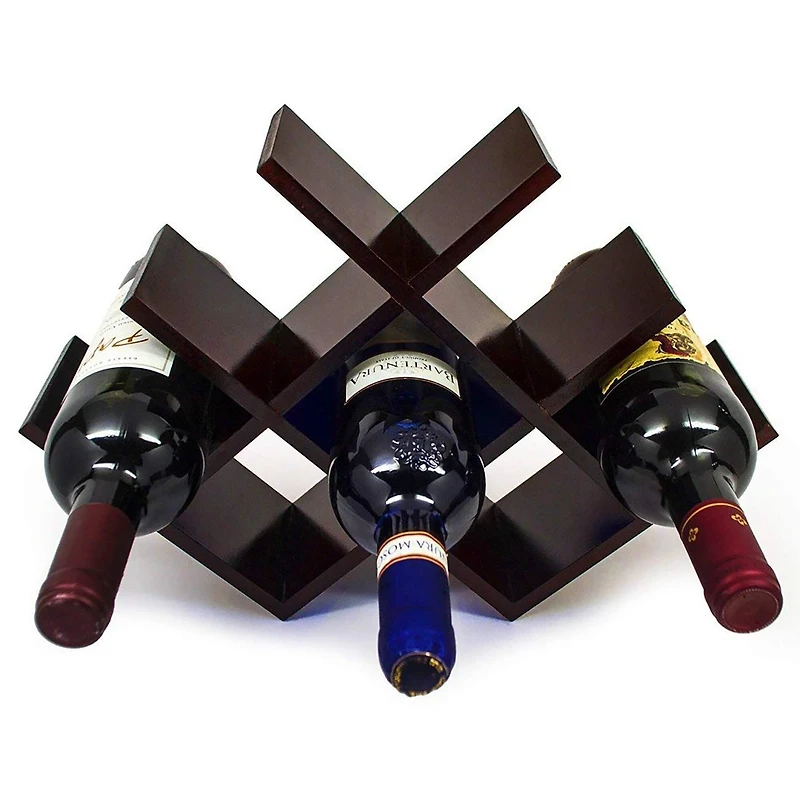 Sorbus Dark Brown 8-Bottle Butterfly Countertop Wine Rack
