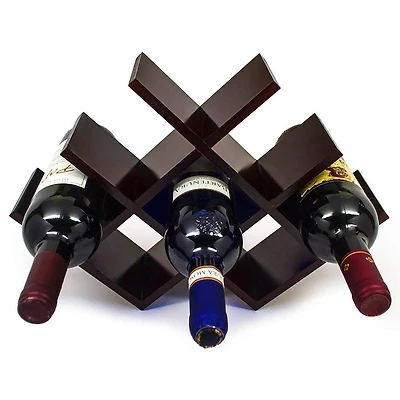 Sorbus Dark Brown 8-Bottle Butterfly Countertop Wine Rack
