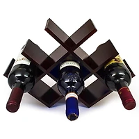 Sorbus Dark Brown 8-Bottle Butterfly Countertop Wine Rack