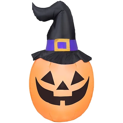 5ft. Airblown® Inflatable Halloween Outdoor Pumpkin with Witch Hat