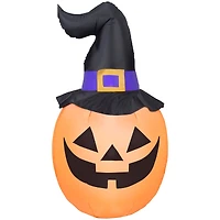 5ft. Airblown® Inflatable Halloween Outdoor Pumpkin with Witch Hat