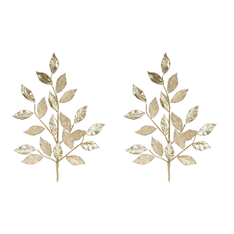 Glittered Leaf Spray, 2ct.