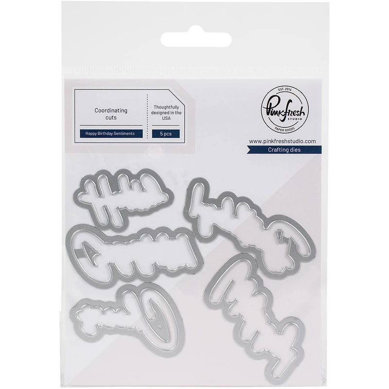 Pinkfresh Studio Happy Birthday Sentiments Die Set