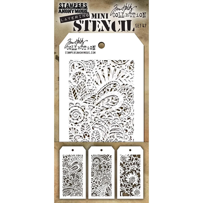 Stampers Anonymous Tim Holtz® Mini Layered Stencil Set No.47
