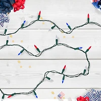 50ct. Red White & Blue LED Mini 4th Of July Lights