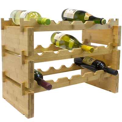 Sorbus Natural -Tier Stackable Bamboo Wine Rack