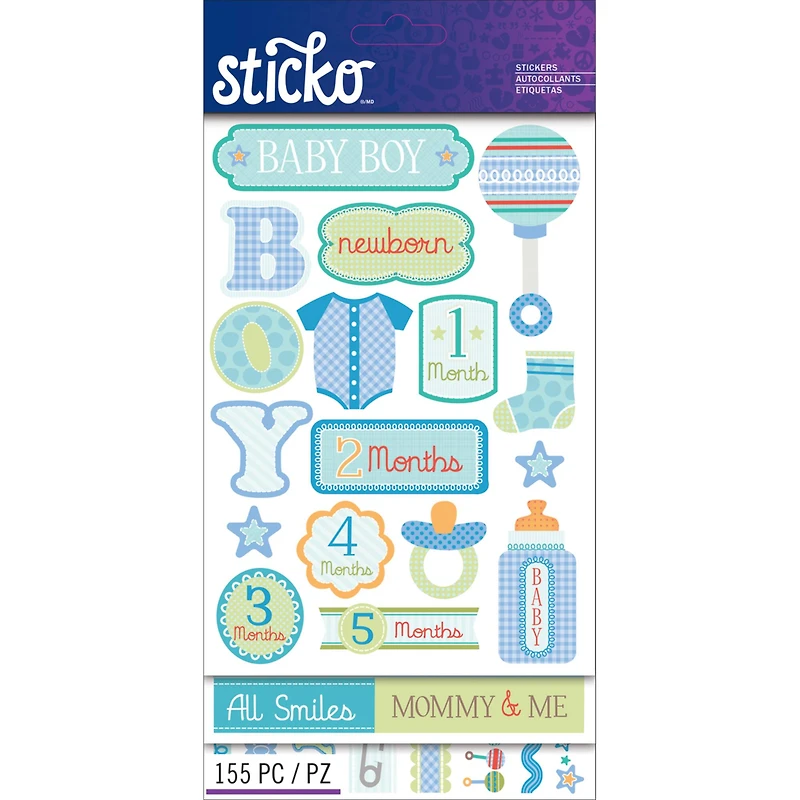 Sticko® Baby Boy Sticker Flip Pack