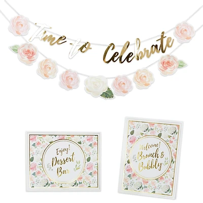 Kate Aspen® Brunch Floral Brunch Party Décor Kit with Gold Foil
