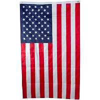 Red & Blue Patriotic Embroidered American Flag with Grommets