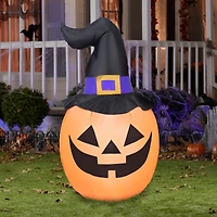 5ft. Airblown® Inflatable Halloween Outdoor Pumpkin with Witch Hat