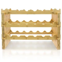 Sorbus Natural 3-Tier Stackable Bamboo Wine Rack