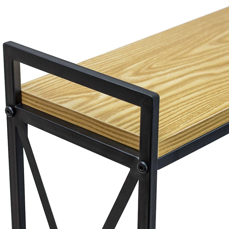 Sorbus Industrial Wall-Mounted 2-Tier Wine Shelf & Stemware Rack