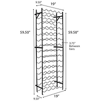 Sorbus Black 75-Bottle Freestanding Metal Wine Rack