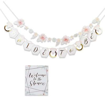 Kate Aspen® Geometric Floral Bridal Shower Party Décor Kit with Gold Foil