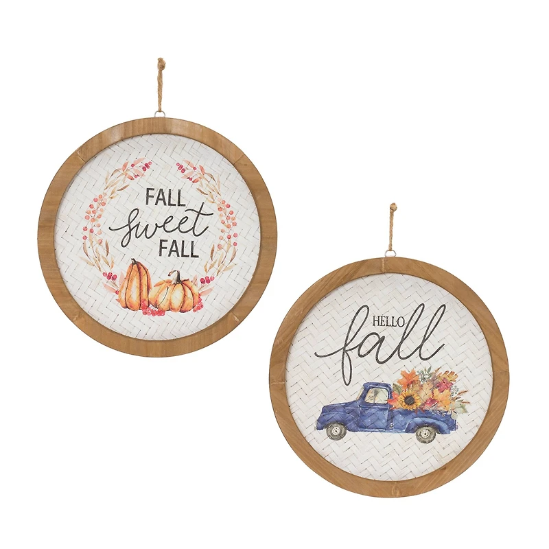 11.75" Fall Harvest Plaque Set