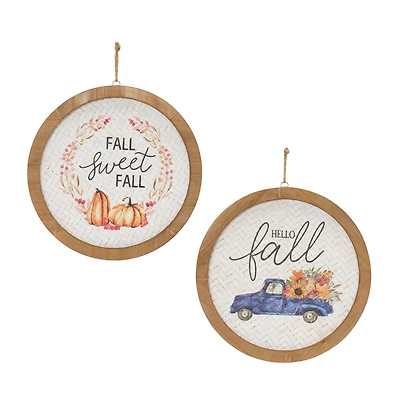 11.75" Fall Harvest Plaque Set