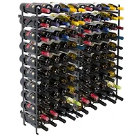 Sorbus Black -Bottle Freestanding Metal Wine Rack