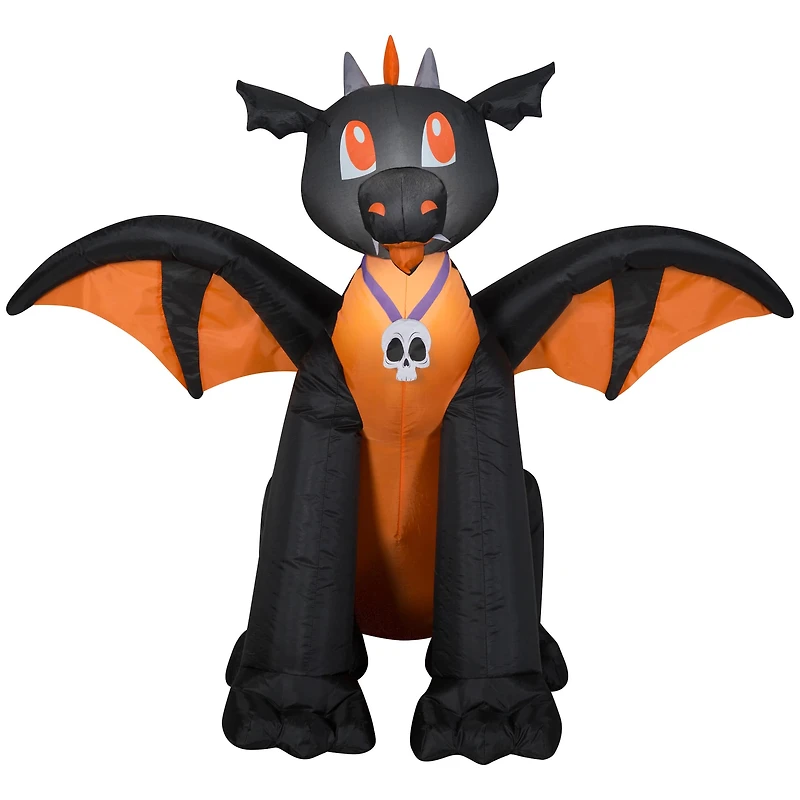3ft. Airblown® Inflatable Halloween Winged Black & Orange Dragon