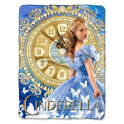 Cinderella Clock Strikes Fleece Throw