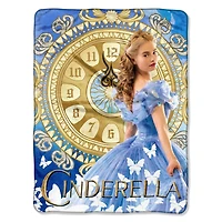 Cinderella Clock Strikes Fleece Throw
