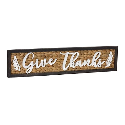 32" Woven Give Thanks Sign