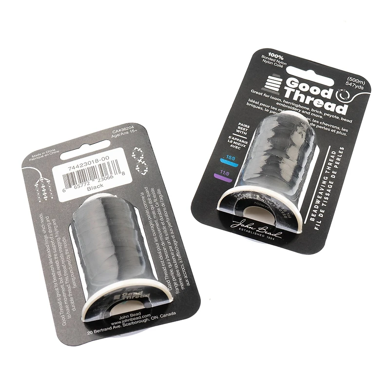 John Bead Good Thread 500m Black Bonded Nylon Beading Thread