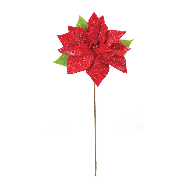 Classic Red Poinsettia Flower Stems, 2ct.