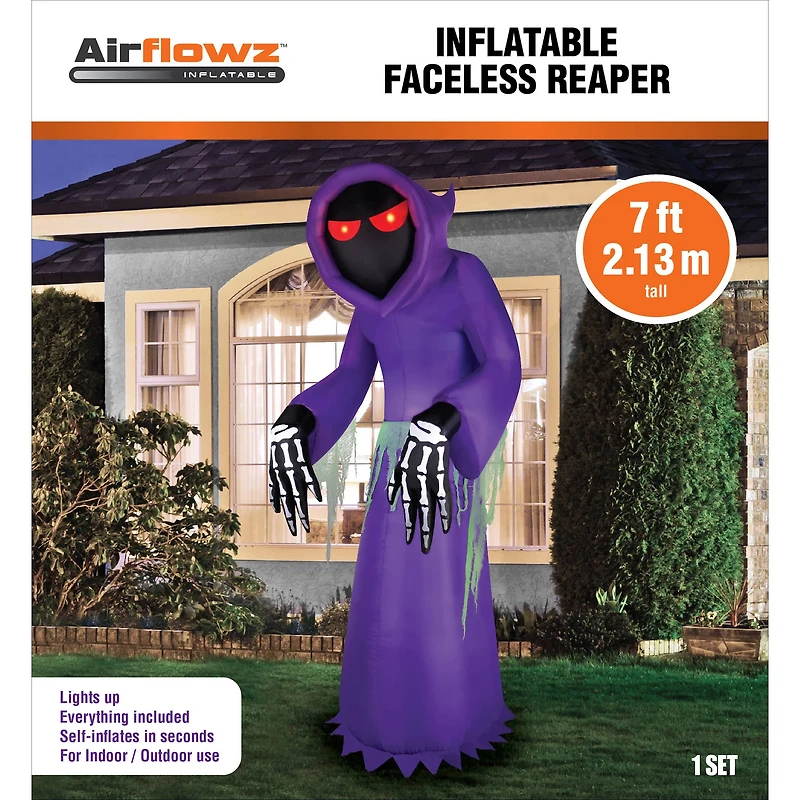 7ft. Airflowz Inflatable Halloween Faceless Reaper