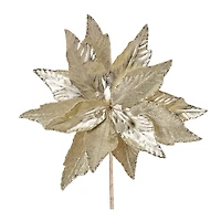 Champagne Gold Glittered Poinsettia Stems, 6ct.
