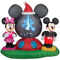 6ft. Panoramic Projection Airblown® Inflatable Disney Mickey & Minnie Christmas Scene