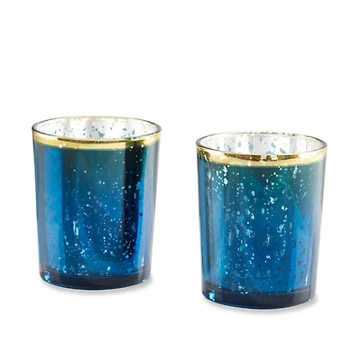 Kate Aspen® Blue Mercury Glass Tea Light Holder, 4ct.