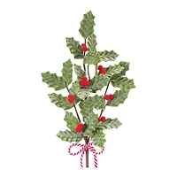 22.5" Frosted Fabric Holly Berry Sprays, 6ct.