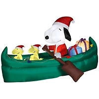 3.5ft. Animated Airblown® Inflatable Mixed Media Snoopy with Presents in Canoe