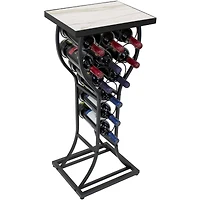 Sorbus White Marble 11-Bottle Wine Display Rack & Table