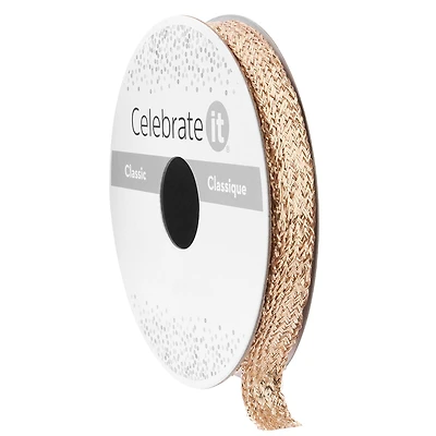 3/8" x 5yd. Gold Metallic Ribbon by Celebrate It® Classic
