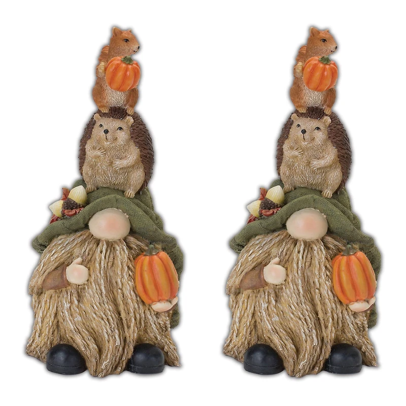 11" Stacking Gnome with Animals Figurine, 2ct.