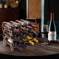 Sorbus 16" Copper Detachable 3-Tier Metal Wine Rack