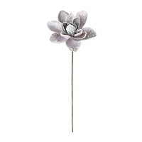 Silver & Gray Glittered Magnolia Flower Stems, 2ct.