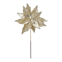 Champagne Gold Glittered Poinsettia Stems, 6ct.