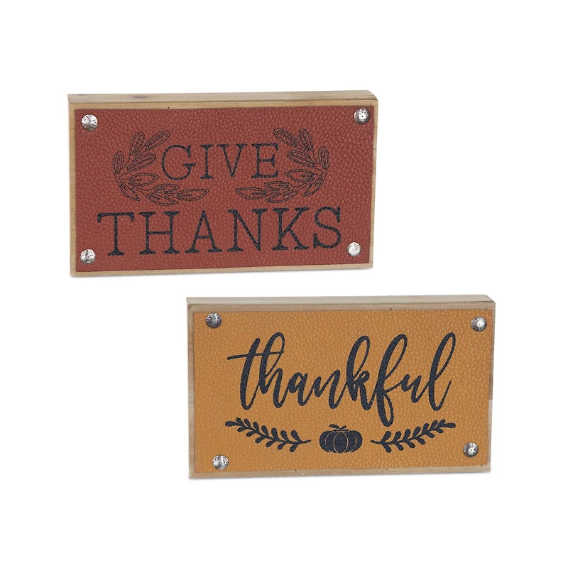 7" Thankful Harvest Sign Set