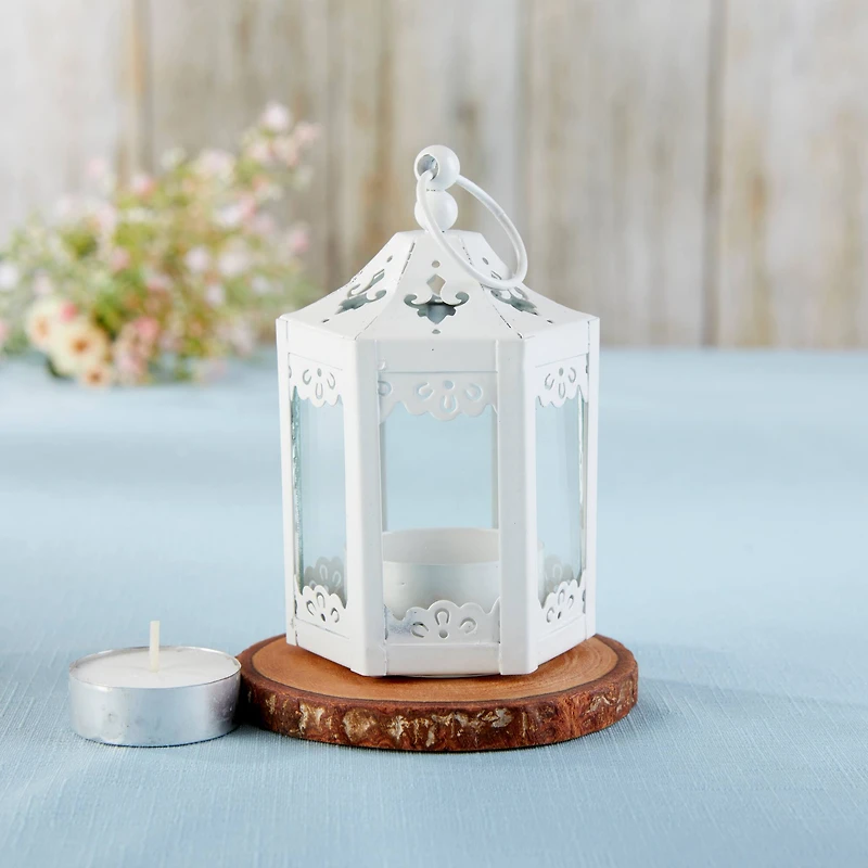 Kate Aspen® White Hexagon Mini Metal Lantern, 6ct.