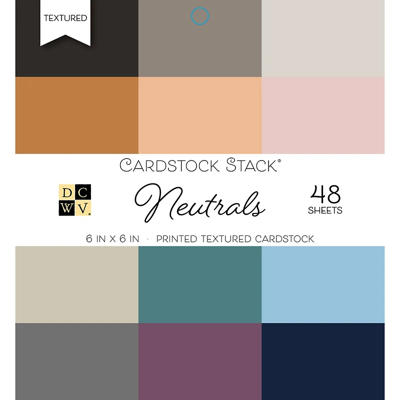 DCWV® 6" x 6" Neutrals Cardstock Stack®, 48 Sheets
