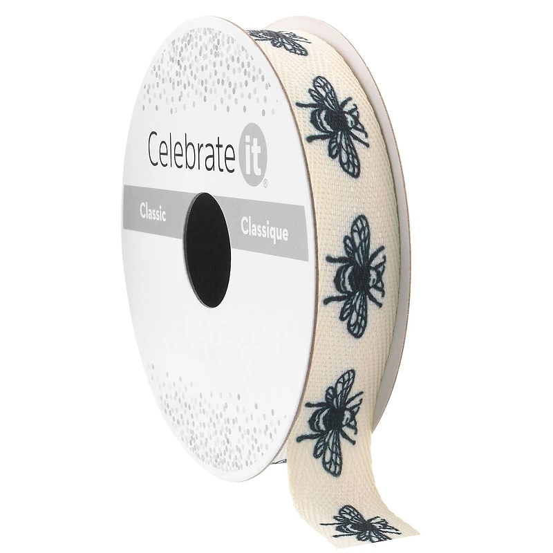 5/8" x 7yd. Bee Twill Ribbon by Celebrate It™ Classic
