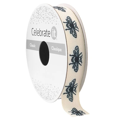 5/8" x 7yd. Bee Twill Ribbon by Celebrate It™ Classic