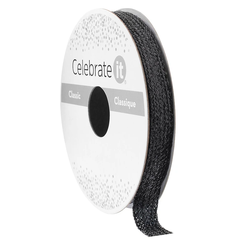 3/8" x 5yd. Black Woven Ribbon by Celebrate It™ Classic