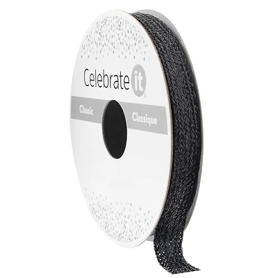3/8" x 5yd. Black Woven Ribbon by Celebrate It™ Classic