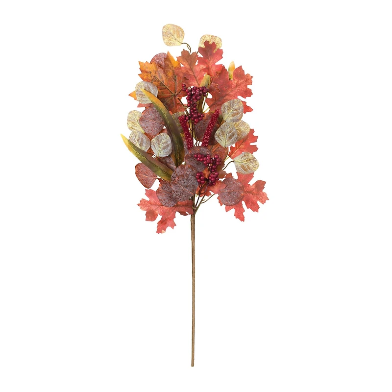 Orange Mixed Fall Foliage Leaf Stems, 2ct.