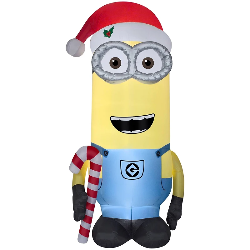11ft. Airblown® Minion Kevin with Candy Cane & Santa Hat
