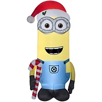 11ft. Airblown® Minion Kevin with Candy Cane & Santa Hat